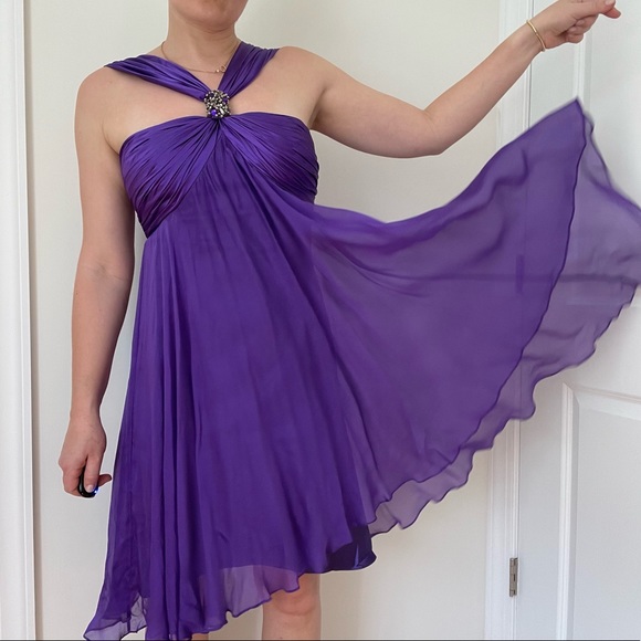 Marc Bouwer Glamit Silk Chiffon Cocktail Dress - Picture 11 of 11